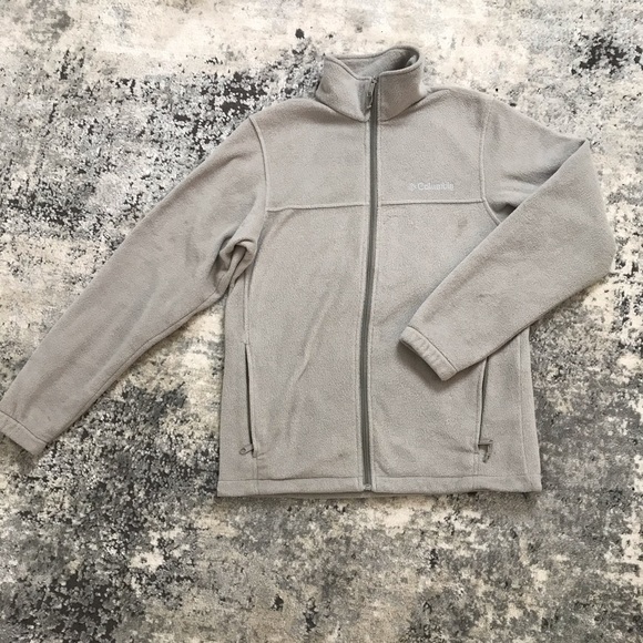 S Mens Columbia Beige Fleece Jacket 